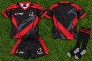 Custom <b>Rugby</b> Uniform Set for Men with Sublimated Design Breathable Polyester Fabric Lightweight Sports Jersey & <b>Shorts</b> for Team - Product Image 6