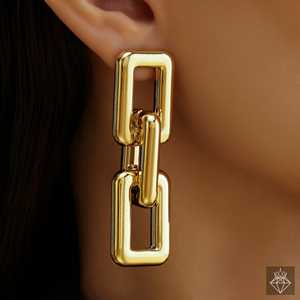 PRAO Gold Plated Anti-Tarnish Chunky Chain Necklace <b>Set</b> with Earrings Fashion Jewelry <b>for</b> <b>Women</b> - Product Image 2