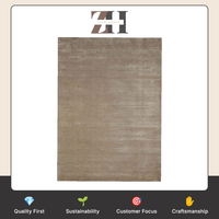 Handmade Viscose Beige Trace Area Rug Rectangle Hand Loom Carpet Floor Decor Rug