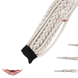 Aiguillette en argent torsadée avec embout métallique argenté - Product Image 3