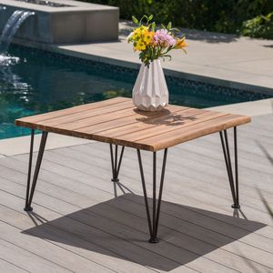 Table basse ZION INDUSTRIAL en bois et métal – Mobilier de patio élégant pour l'amusement en extérieur - Product Image 1