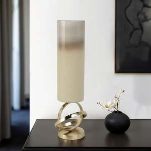 Candelero de Aluminio Dorado de 27 cm de Altura, Hecho a Mano, Duradero, Ecológico, Decoración para el Hogar, Centro de Mesa para Bodas y Uso Religioso - Product Image 2