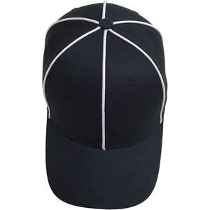 2025 Sporting Goods 100% Polyester Velour High Quality Official Referee <b>Hat</b> Adjustable Black Ball Cap <b>White</b> Stripe Ethnic - Product Image 1