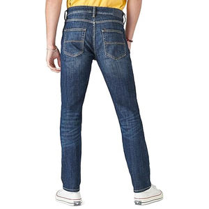 Jeans de Mezclilla Rectos para Hombre, Corte Clásico, Estilo Casual Urbano, Cintura Media, Lavado Medio, Azul, Diseño Retro, Transpirables para Invierno y Verano - Product Image 2