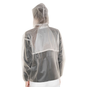 Veste de pluie transparente imperméable pour hommes et femmes, légère, coupe-vent, à capuche, entièrement zippée, pour toutes les saisons - Product Image 2
