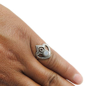 Bague en argent sterling 925 avec pierre précieuse Druzy taille ronde, sertie à la main, luxe, vente en gros, bijoux bohèmes - Product Image 3