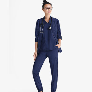 Bata de laboratorio para mujer, diseño OEM, venta al por mayor, cierre completo, corte ajustado, material cálido de alta calidad para invierno, diseño de cuello, lisa y personalizable. - Product Image 5