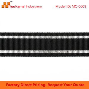 Neelkamal Industries 25mm Black Silver Festive Metallic <b>Ribbon</b> Decorative for Wedding Decor Bows Stage Styling - Product Image 6
