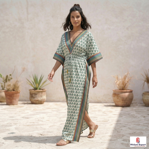 Custom Printed <b>Kaftan</b> Dress Women Loose Comfortable <b>Summer</b> Beach Wear Soft Fabric Trendy Style Bulk Supply - Product Image 6