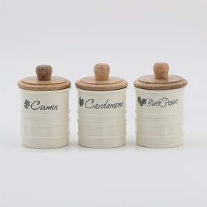 Spice Jars Set Metal Lids Airtight <b>Stackable</b> Handcrafted <b>Storage</b> <b>Containers</b> for Cumin Cardamom Black Pepper Kitchen Vintage - Product Image 1