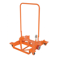 Chariot de transport double tambour à profil bas 2000 LBS pour fûts de 55 gallons avec poignée réglable et 6 roues – Chariot manuel pour fûts