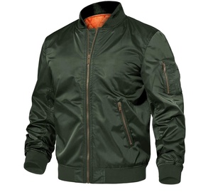 Custom Men's Winter Varsity Style Bomber <b>Jacket</b> Stand Collar Quick Dry Breathable Nylon Shell Wool/Polyester High Quality - Product Image 1