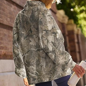 Women's Casual Polyester/Cotton Fleece Oversized Sweatshirt Mock neck Long Sleeves Pullover Winter Customized Logo Front - Product Image 5