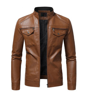 Veste en cuir de qualité supérieure avec une texture lisse et une coupe ajustée pour hommes - Product Image 1