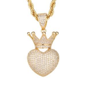 Colgante de Corazón con Moissanita de Alta Calidad, Estilo Hip Hop, Brillante, para Fiestas y Regalos, Amuletos de Moda - Product Image 2