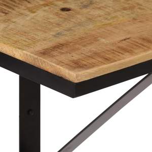 Estante de Pared de Madera de Mango Sólida y Hierro Negro, Estantes de Exhibición Medianos de Madera Natural y Hierro - Product Image 4