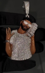 Collar de plata de ley con baño de oro rosa, diseño de figura de hombre con dinero, estilo hip hop, joyería de lujo, KRISHNAM JEWELS - Product Image 5