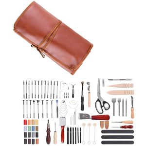 Portable 92 PCS <b>Leather</b> Working <b>Tools</b> Kit with Storage Bag Includes Engraving Punching Sewing Stamping <b>Tools</b> for Craft San - Product Image 1