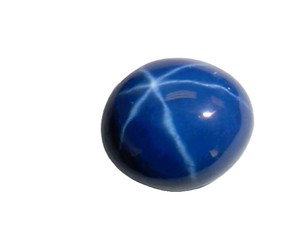 Saphir bleu étoilé ovale 10x12mm 5 carats, cabochon poli créé en laboratoire avec effet étoile à 6 branches pour la fabrication de bijoux - Product Image 3