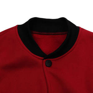 Chaqueta de Béisbol de Moda para Hombre, Nueva Llegada, en Rojo y Negro, Cálida y Cómoda para Invierno, con Mangas de Cuero PU - Product Image 2