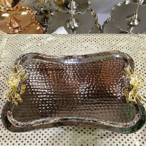 Assiettes de service classiques en métal poli créatives pour aliments, plateaux à collations, bonbons, fruits, rangement domestique - Product Image 5