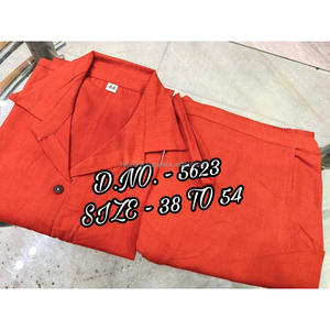 Beautiful Heavy Cotton Slub / Cotton Flex (खादी) Best Quality Fabric Cordset ( Short <b>Length</b> Shirt - 29”) With <b>Wooden</b> Buttons & L - Product Image 5