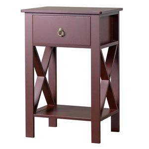 Comodino in Legno Massello Stile Mid-Century con Due Cassetti, Tavolino Laterale per Appartamento, Disponibile in Marrone - Product Image 6