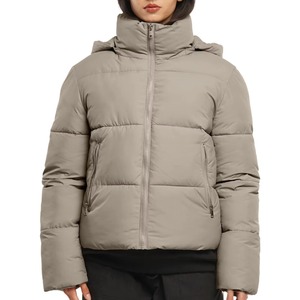 Blouson court matelassé pour femme avec poignets côtelés, doublure en viscose tissée, manches coupe-vent, manteau d'hiver chaud, coupe courte, détails personnalisés - Product Image 5