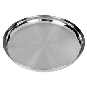 Round Stainless Steel Plate Dish <b>Mirror</b>/Satin Polish Party Dinner Plate Indian Thali Mess <b>Tray</b> Modern Design Khomcha - Product Image 3