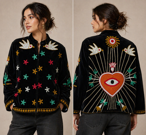 SUJANI <b>Quilted</b> Reversible Breathable Eco-Friendly 100% Cotton Windproof Quick Dry Bomber Jacket for Winter Autumn Spring - Product Image 2