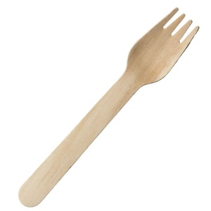 Fourchettes en bois de bouleau naturel de qualité supérieure, 155 mm, biodégradables, jetables, pour hôtels, cafés et événements de restauration, lot de 25 - Product Image 1