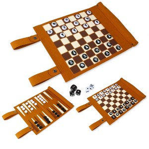 Timeless PU Leather <b>Backgammon</b> Craft <b>Backgammon</b> Luxe Leather Edition Leather Enclave <b>Backgammon</b> Game <b>Set</b> - Product Image 1