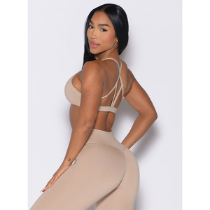 Latest Glacial Beige Passion Sports Bra Adjustable Strappy Back Design Curved <b>Underbust</b> And High Impact Women Fitness Sports Bra - Product Image 6