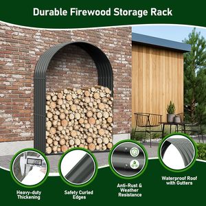 Porte-bûches intérieur/extérieur en acier galvanisé ondulé pour le stockage du bois de chauffage à usage intensif Porte-bûches pour le stockage du bois de chauffage Jardinière pour feu de camp OEM - Product Image 4