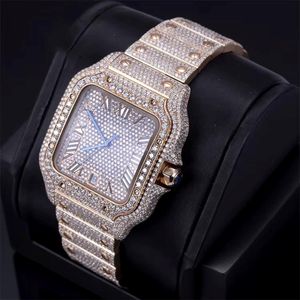 Reloj de Lujo para Hombre, de Acero Inoxidable con Diamantes Moissanite VVS de Alta Calidad, Movimiento Mecánico Automático ETA, Cristal Resistente al Agua 3BAR - Product Image 6