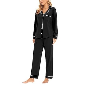 Conjunto de Pijama de Algodón 100% para Mujer, Camiseta de Manga Larga y Pantalones Anchos, Ropa de Dormir Suave y Transpirable para el Hogar - Product Image 4
