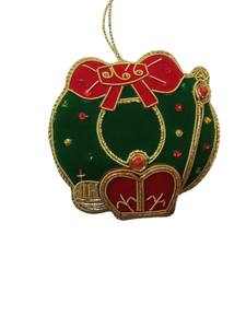 Guirnalda Navideña Artesanal Zari con Bordado de Cuentas – Adorno Festivo para Decoración de Pared y Árbol - Product Image 3