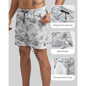 Shorts de sport pour hommes en gros, 100 % polyester, respirants, avec bande réfléchissante, pour la course à pied, 5 pouces - Product Image 2