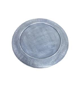 Plaque ronde à chargeur galvanisé à la main, ronde sous assiette, décoration de Table pour fête, vente en gros, assiettes de service, 10 pièces - Product Image 1