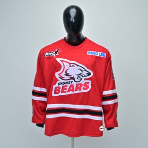 Jersey de Hockey sobre Hielo Personalizado al Por Mayor, Rojo, Manga Larga, con Logotipo del Equipo Sublimado, Cuello Redondo, Poliéster Transpirable, para Hombre - Product Image 1
