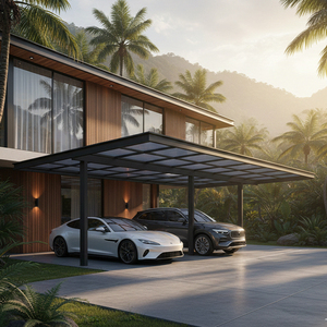 Abri de voiture en aluminium avec toiture intégrée en polycarbonate résistant à la chaleur, norme CE, abri extérieur pour garage - Product Image 2