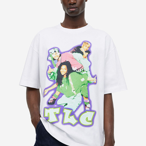 T-shirt décontracté coupe oversize pour homme, col montant, imprimé personnalisé, en mélange polyester/coton, manches longues, coupe-vent - Product Image 5