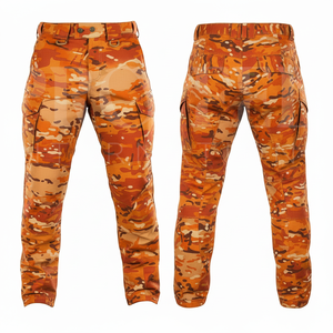 Pantalons de travail personnalisés à motif camouflage rouge, multi-poches, extensibles, vente en gros, vêtements sur mesure, OEM, pantalons décontractés - Product Image 3
