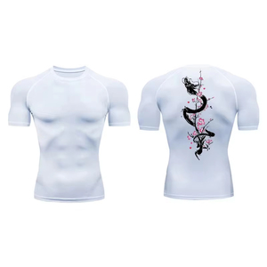 Short Sleeve <b>Compression</b> T <b>Shirts</b> <b>Men</b> Summer Athletic Quick Dry Gym Breathable Workout Running Sweat Ocean Ready <b>for</b> Long Use - Product Image 4