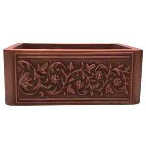 Lavabo en cuivre de luxe au design élégant, forme ronde brillante, fournisseur de lavabos en cuivre martelé très demandés - Product Image 6