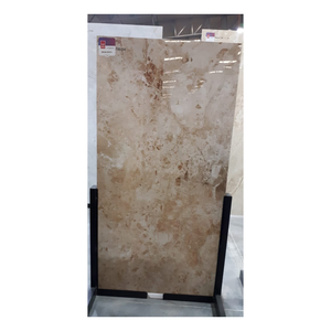 กระเบื้องปูพื้นและผนังเคลือบเงาแบบวิทริฟายด์ รุ่น PGVT GVT ลายหินอ่อนสีเบจครีมอุ่น พร้อมลายเส้นสีน้ำตาลอ่อนแบบเมฆ และพื้นผิวลายหินอ่อนธรรมชาติ - Product Image 1