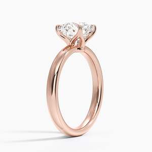 Elodie 2.5mm <b>Solitaire</b> Engagement <b>Ring</b> with 14K Gold Plated 925 <b>Silver</b> Moissanite Round Brilliant Cut - Product Image 4