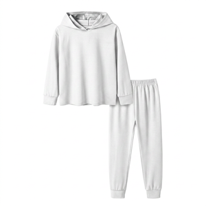 Chándal Unisex Azul Marino con Capucha, Ecológico, de Manga Larga, Color Sólido, Informal, Transpirable, de Spandex/Poliéster, para Invierno - Product Image 2