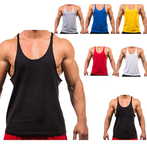 Débardeur en coton noir pour homme, col rond, couleur unie, respirant, style décontracté, tricoté - Product Image 4