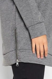 Nouveaux styles – Sweat à capuche gris pour femme, manches longues, fermeture éclair frontale, logo, décontracté, en mélange de coton tricoté, pour l'automne – Sweats à capuche pour femme - Product Image 6